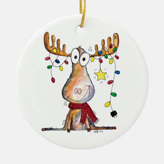 Cute Whimsical-kerstmis Keramisch Ornament (Voorkant)