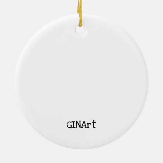 Cute Whimsical-kerstmis Keramisch Ornament (Achterkant)