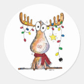 Cute Whimsical-kerstmis Ronde Sticker (Voorkant)