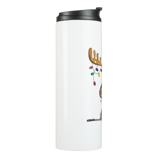 Cute Whimsical-kerstmis Thermosbeker (Gedraaid links)