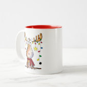 Cute Whimsical-kerstmis Tweekleurige Koffiemok (Voorkant links)