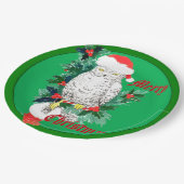 Cute Whimsical Kerstowl Stocking Ontworpen Papieren Bordje (Gekanteld)