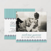 Cute Whimsical Kinder Party Invitation Kaart (Voorkant / Achterkant)