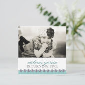 Cute Whimsical Kinder Party Invitation Kaart (Staand voorkant)