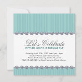 Cute Whimsical Kinder Party Invitation Kaart (Achterkant)