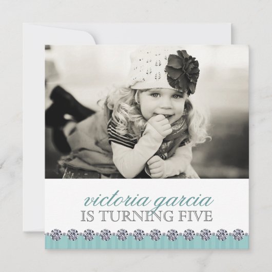 Cute Whimsical Kinder Party Invitation Kaart (Voorkant)