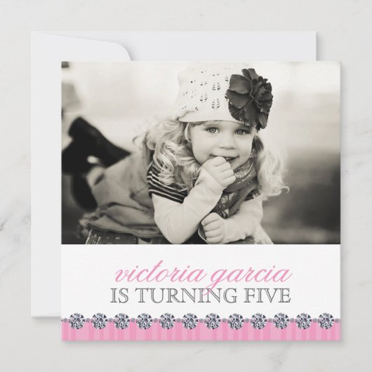 Cute Whimsical Kinder Party Invitation Kaart (Voorkant)