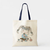 Cute Whimsical Knitting Girly Crafts Personalized Tote Bag (Achterkant)