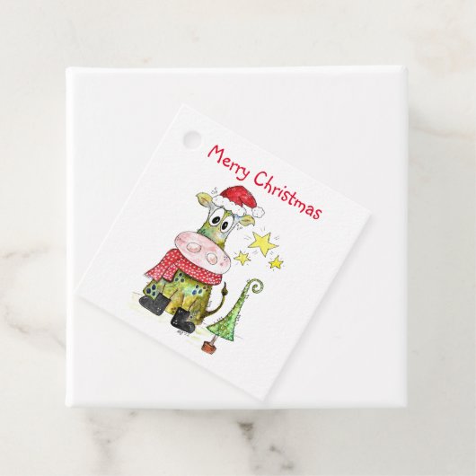 Cute Whimsical-Koe Bedankjes Labels (In situ)