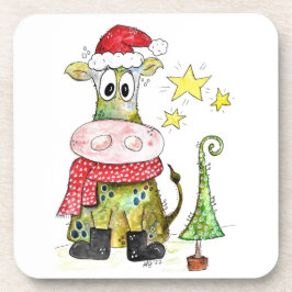 Cute Whimsical-Koe Bier Onderzetter