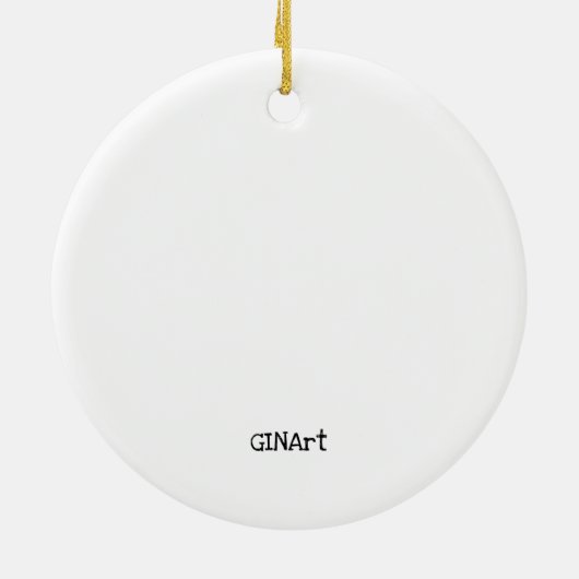 Cute Whimsical-Koe Keramisch Ornament (Achterkant)