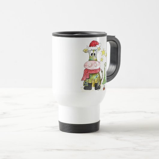 Cute Whimsical-Koe Reisbeker (Voorkant rechts)