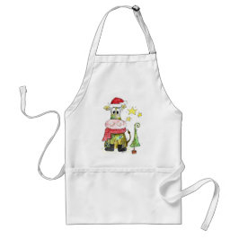 Cute Whimsical-Koe Standaard Schort