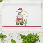 Cute Whimsical-Koe Theedoek (Gevouwen)