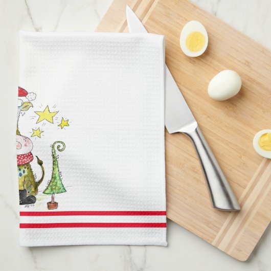 Cute Whimsical-Koe Theedoek (Quarter Fold)