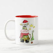 Cute Whimsical-Koe Tweekleurige Koffiemok (Links)