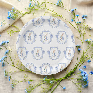 Cute Whimsical Konijn Waterverf Baby Shower Papieren Bordje