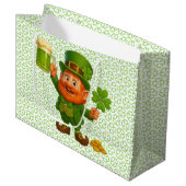 Cute/whimsical leprechaun Saint Patrick's Day Groot Cadeauzakje (Voorkant Gekanteld)