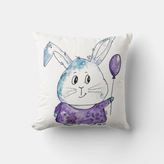 Cute Whimsical Little Bunny Kussen (Voorkant)