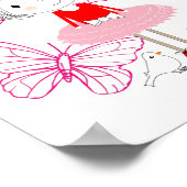 Cute Whimsical Little Girl Butterfly Personalized Poster (Hoek)