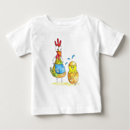 Cute Whimsical Mama Chicken met Baby