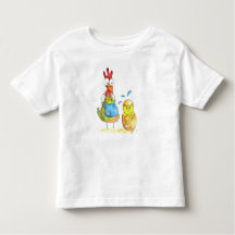 Cute Whimsical Mama Chicken met Baby