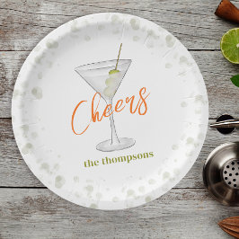 Cute Whimsical Martini Cocktail Simple Party Papieren Bordje