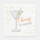 Cute Whimsical Martini Cocktail Simple Party Servet (Voorkant)