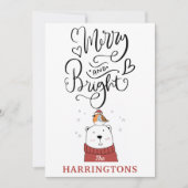 Cute Whimsical Merry and Bright Calligraphy Feestdagenkaart (Voorkant)