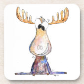 Cute Whimsical Moose Bier Onderzetter (Voorkant)