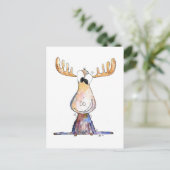 Cute Whimsical Moose Briefkaart (Staand voorkant)