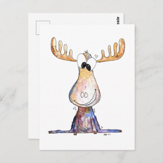 Cute Whimsical Moose Briefkaart (Voorkant / Achterkant)