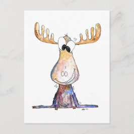 Cute Whimsical Moose Briefkaart
