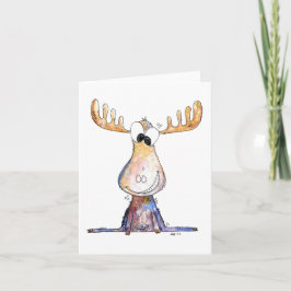 Cute Whimsical Moose Kaart