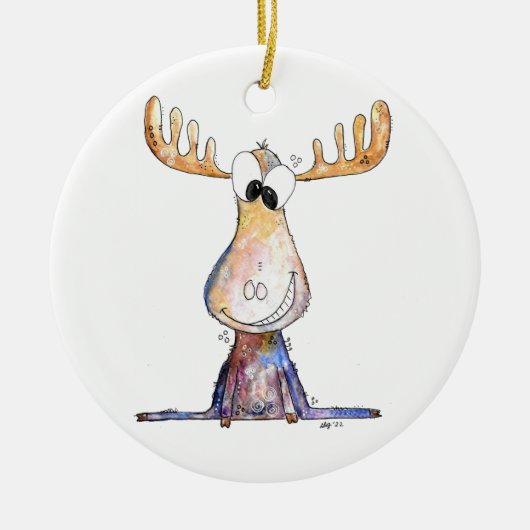 Cute Whimsical Moose Keramisch Ornament (Voorkant)