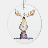 Cute Whimsical Moose Keramisch Ornament (Links)