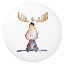 Cute Whimsical Moose Keramische Knop