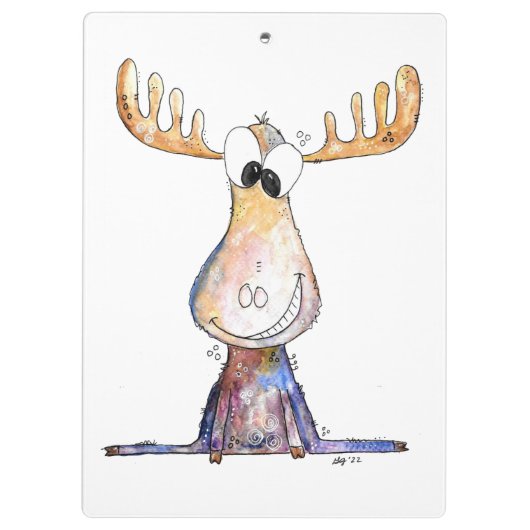 Cute Whimsical Moose Klembord (Achterkant)