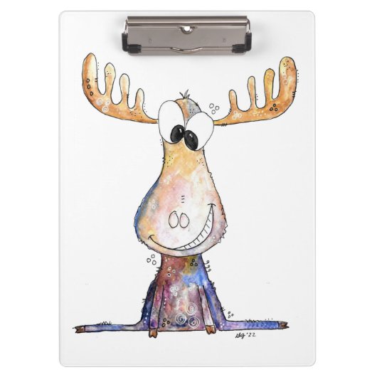 Cute Whimsical Moose Klembord (Voorkant)