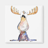 Cute Whimsical Moose Magneet (Voorkant)