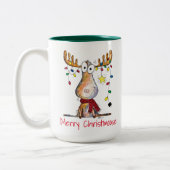 Cute Whimsical-Moose Mok met tweetone koffie (Links)