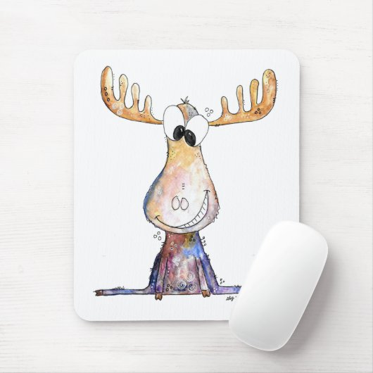 Cute Whimsical Moose Muismat (Met muis)