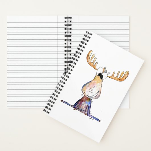 Cute Whimsical Moose Notitieboek (Binnen)