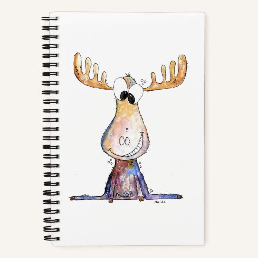 Cute Whimsical Moose Notitieboek (Voorkant)