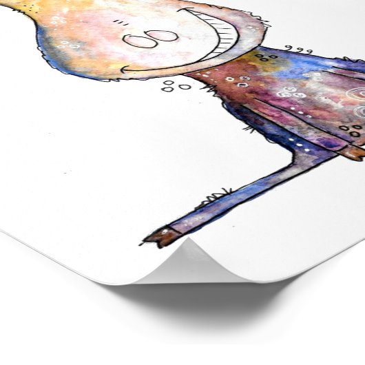 Cute Whimsical Moose Poster (Hoek)