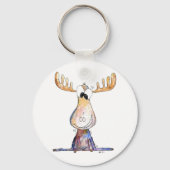 Cute Whimsical Moose Sleutelhanger (Voorkant)