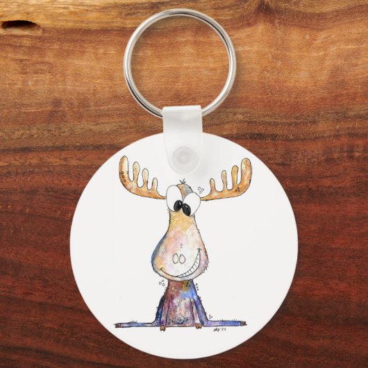 Cute Whimsical Moose Sleutelhanger (Voorkant)