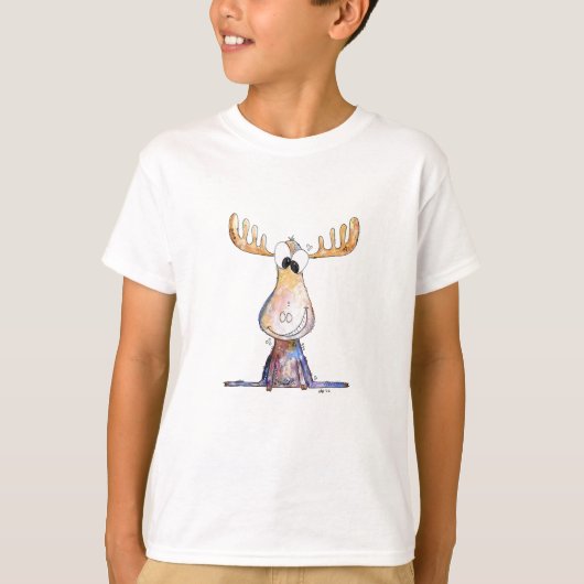 Cute Whimsical Moose T-shirt (Voorkant)