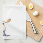 Cute Whimsical Moose Theedoek (Quarter Fold)