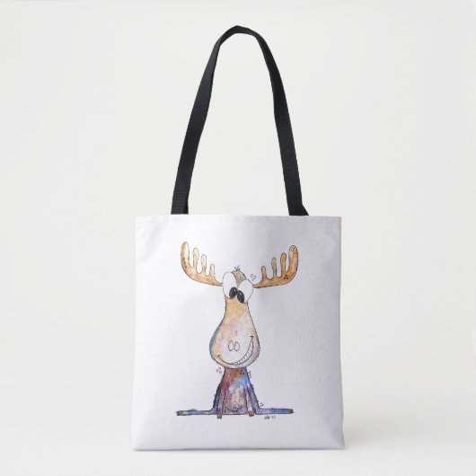 Cute Whimsical Moose Tote Bag (Voorkant)